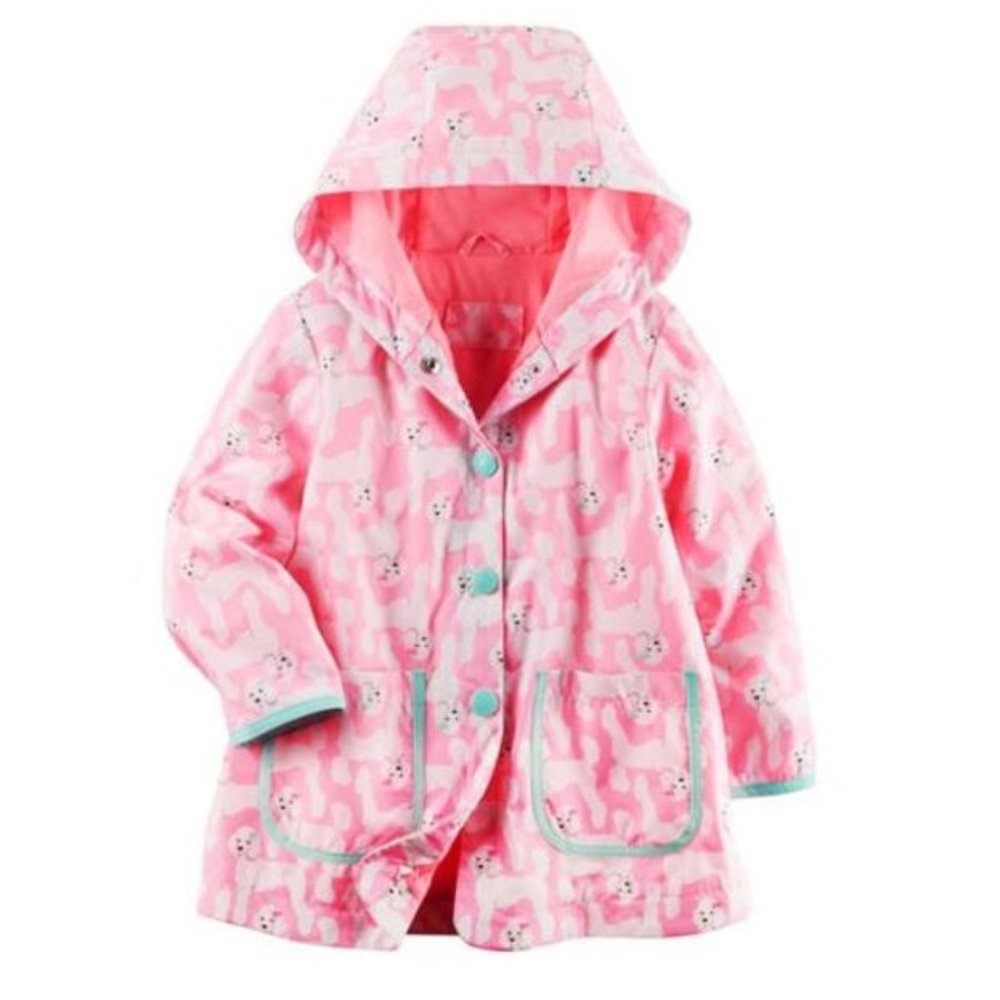 NWT Carter's Toddler Baby Girls Poppy Print Rain Coat Fleece-Lined Jacket 24M 2T - Picture 5 of 6